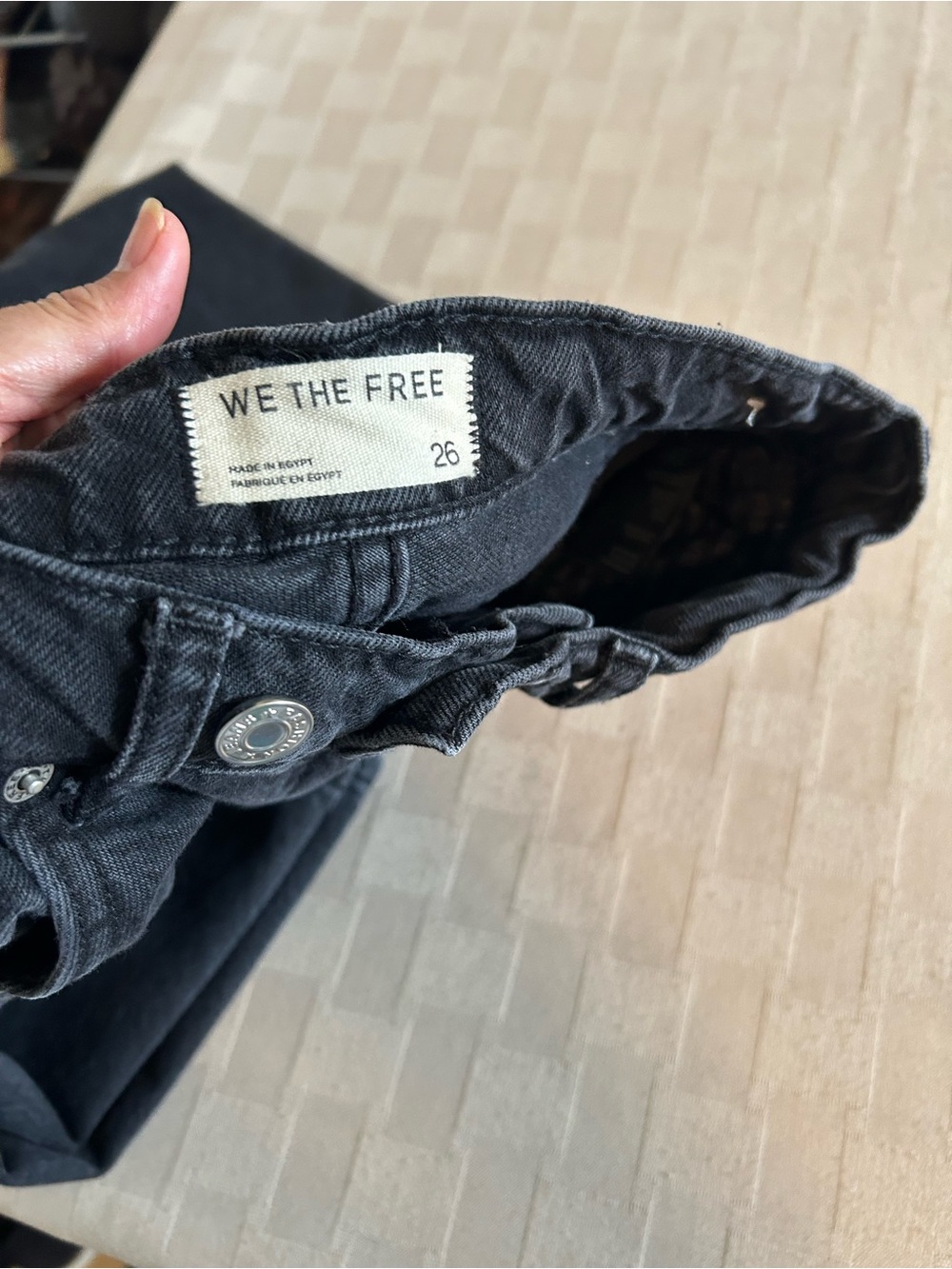 Free People We The Free Wide Leg Twisted Seam Panel Jean in Washed Black - Picture 7 of 13